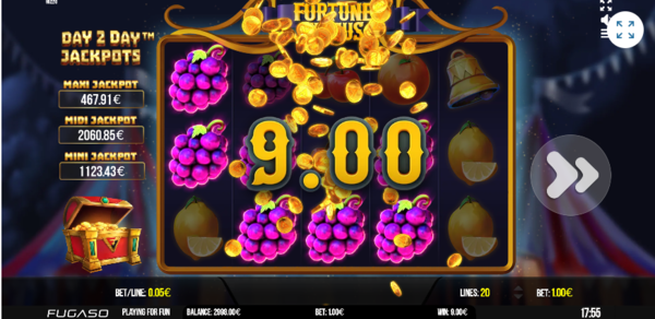 Fortune Circus Slot game win